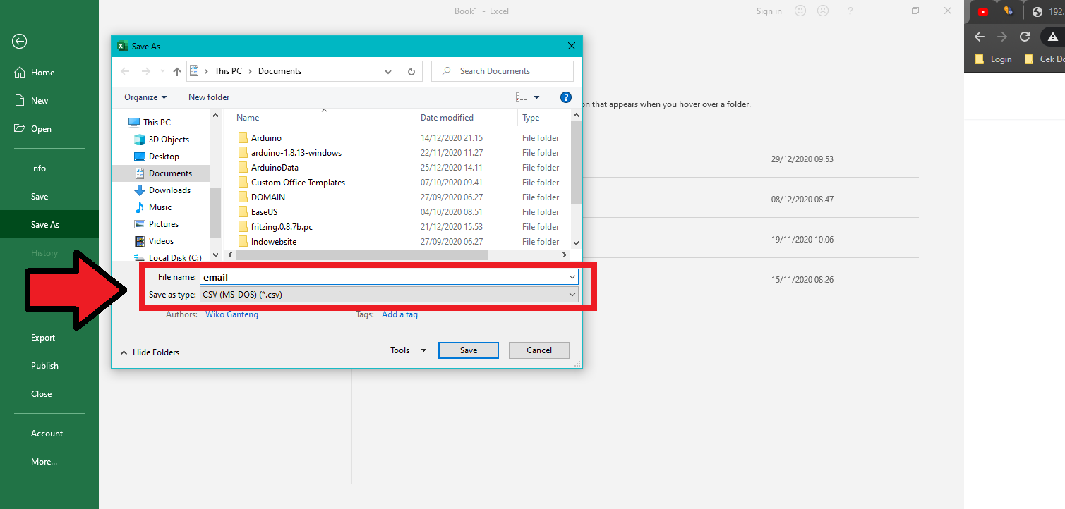 File csv