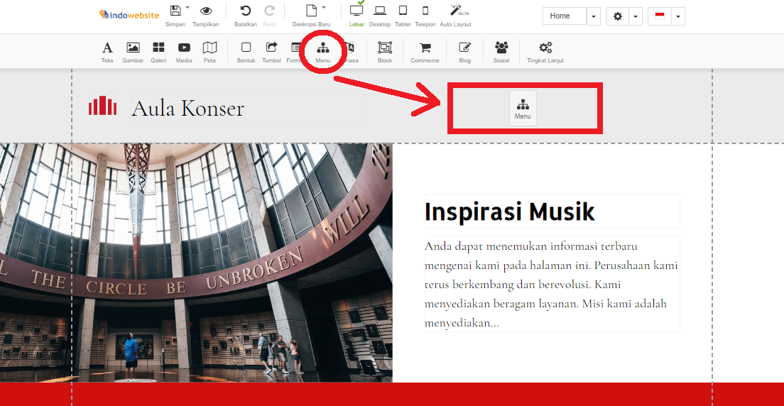 Add Menu Website Builder