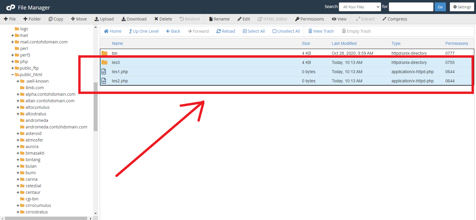 Blok File yang ingin Dikompres