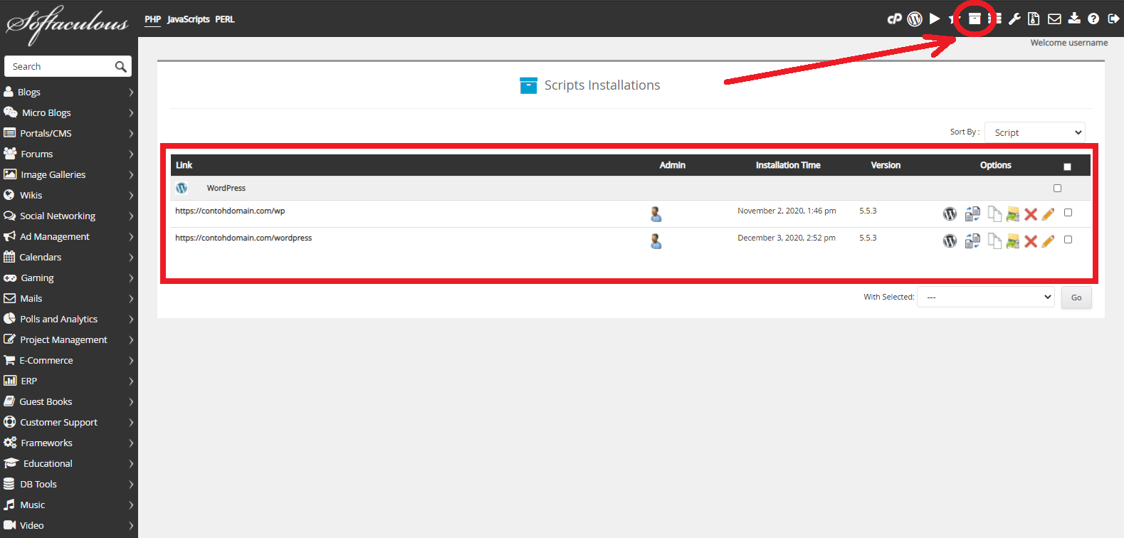 Icon All Installation Softaculous