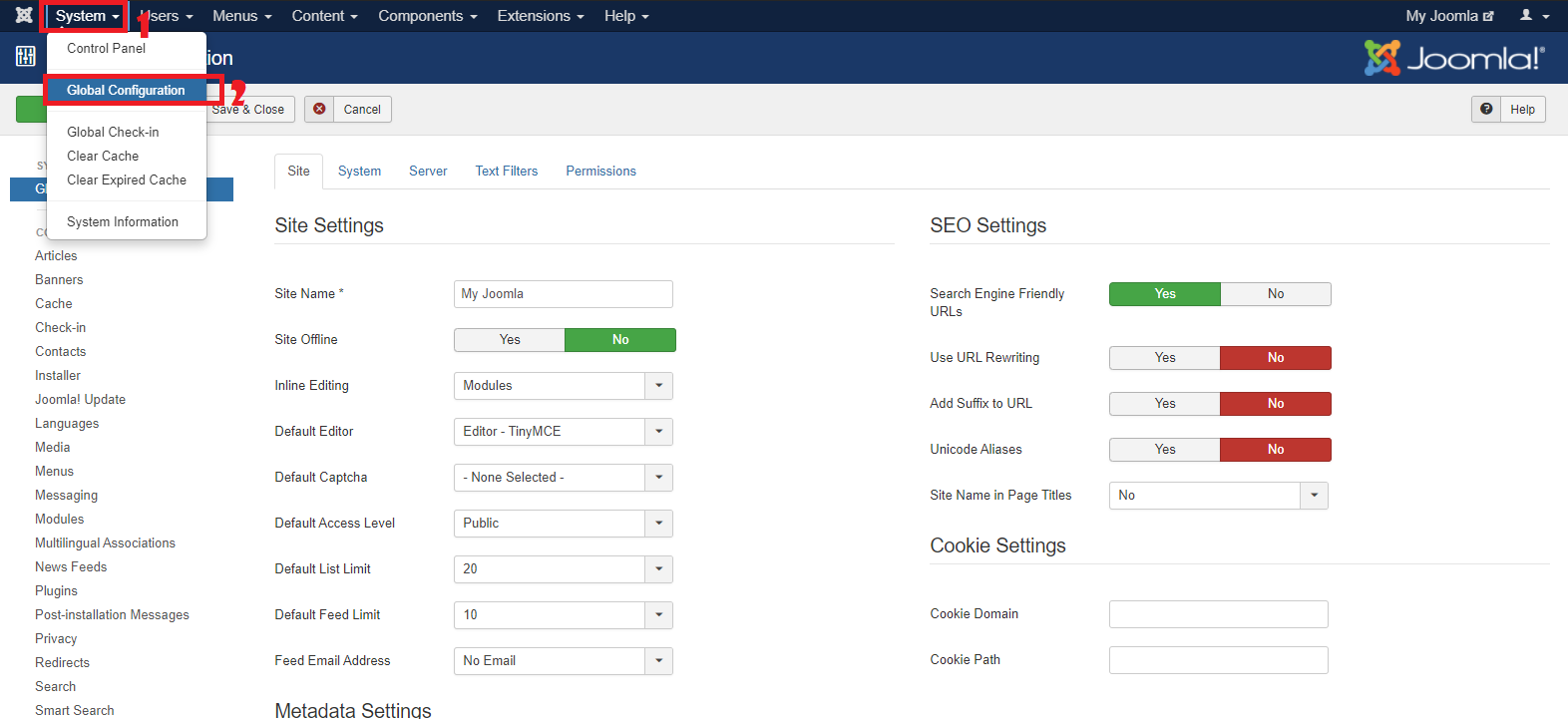 Memasang SEO pada Joomla