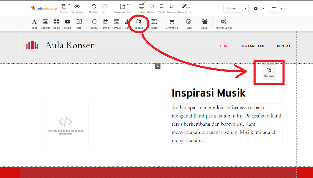 Mena Bahasa Website Builder