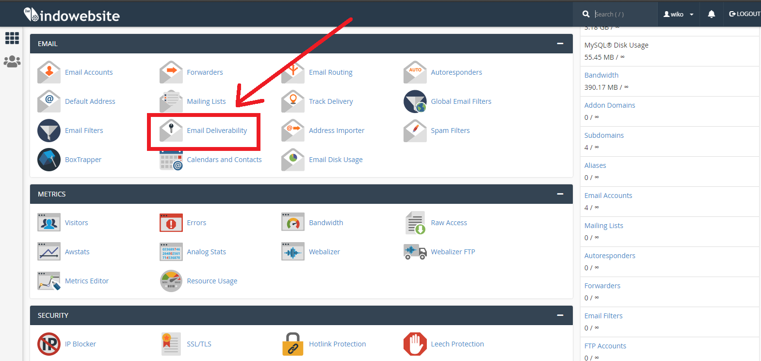 Menu Email Deliverability