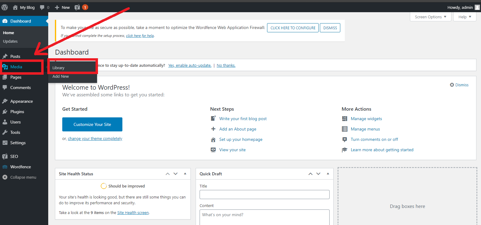 Menu Media Wordpress