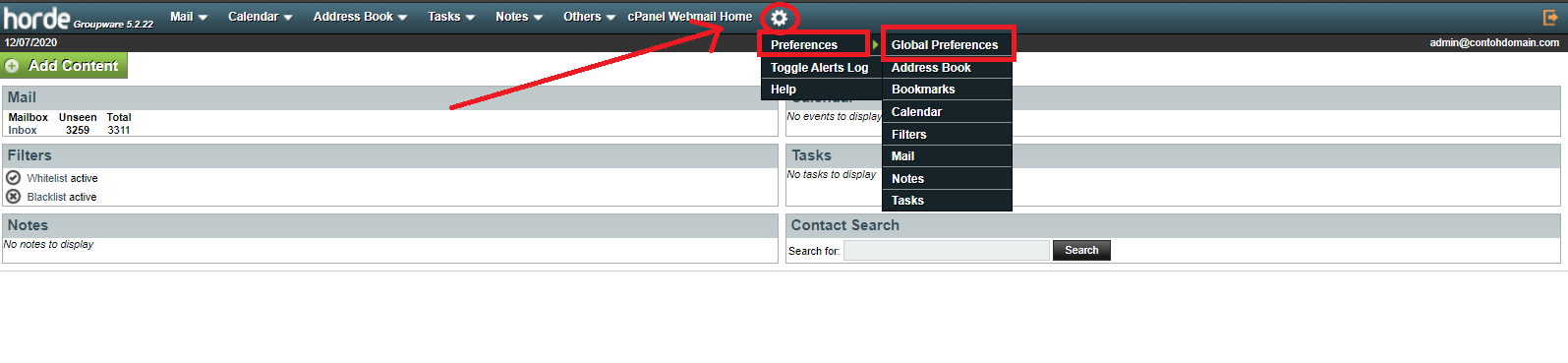 Menu untuk Mengubah Bahasa Horde
