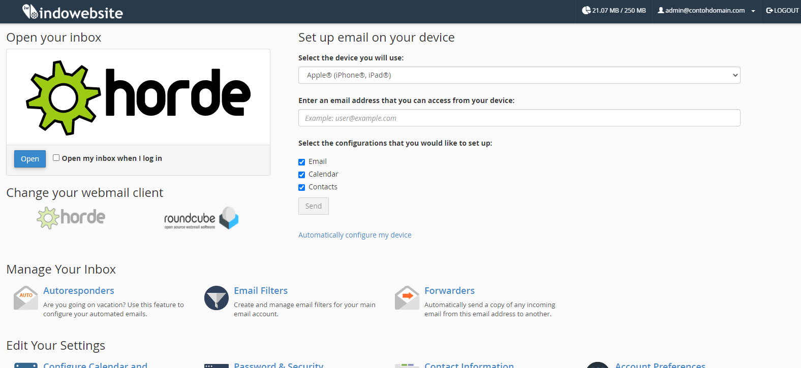 Pilih Aplikasi Horde