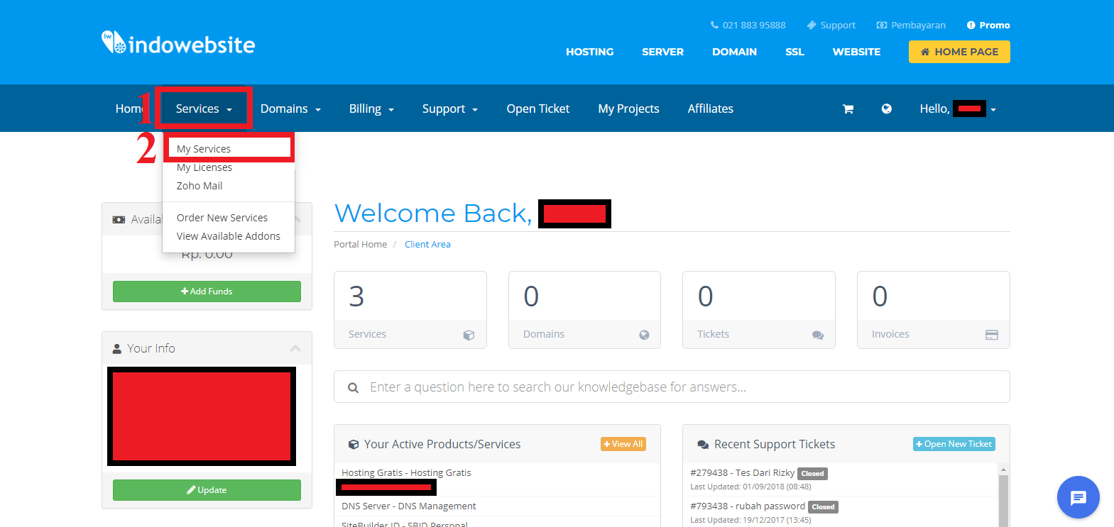 Services Member Area