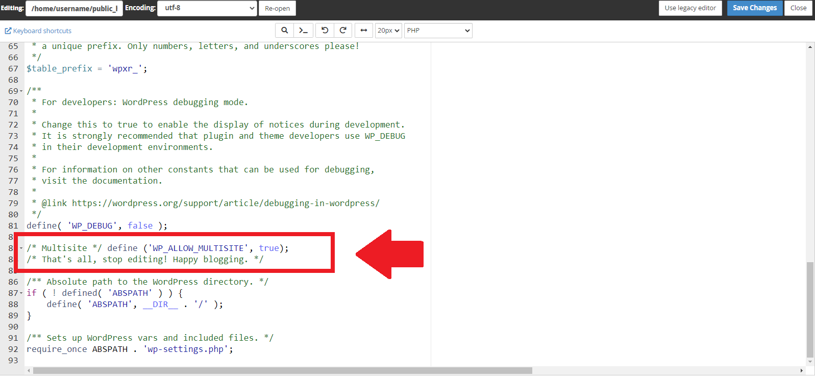 Tambahkan Script Multisite