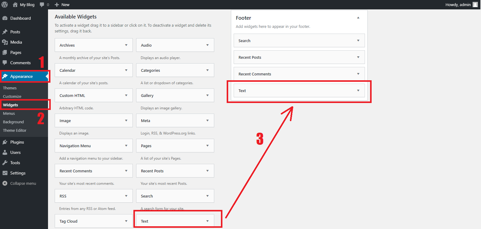 Tambahkan Widget teks