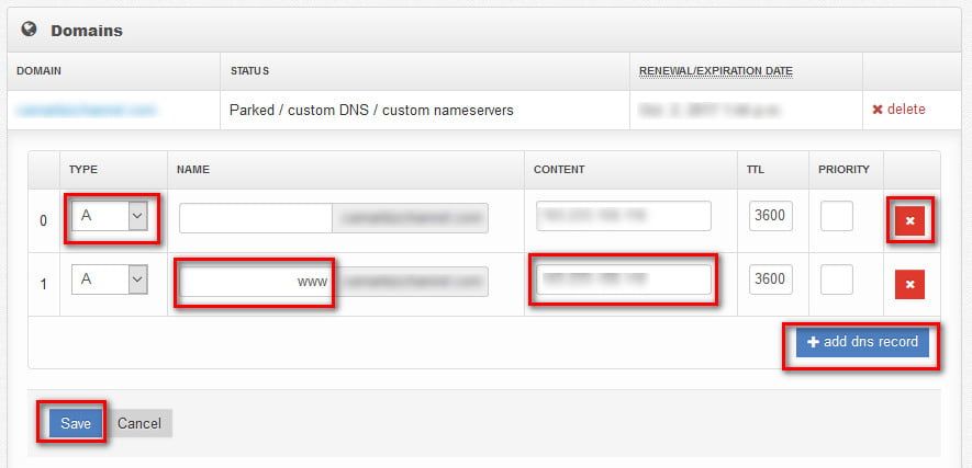 Add and Delete DNS Record