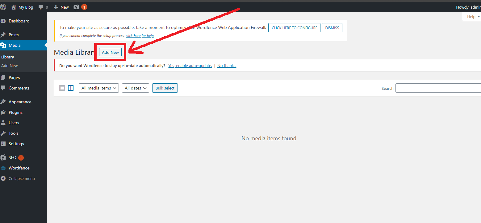 Add New Media Wordpress