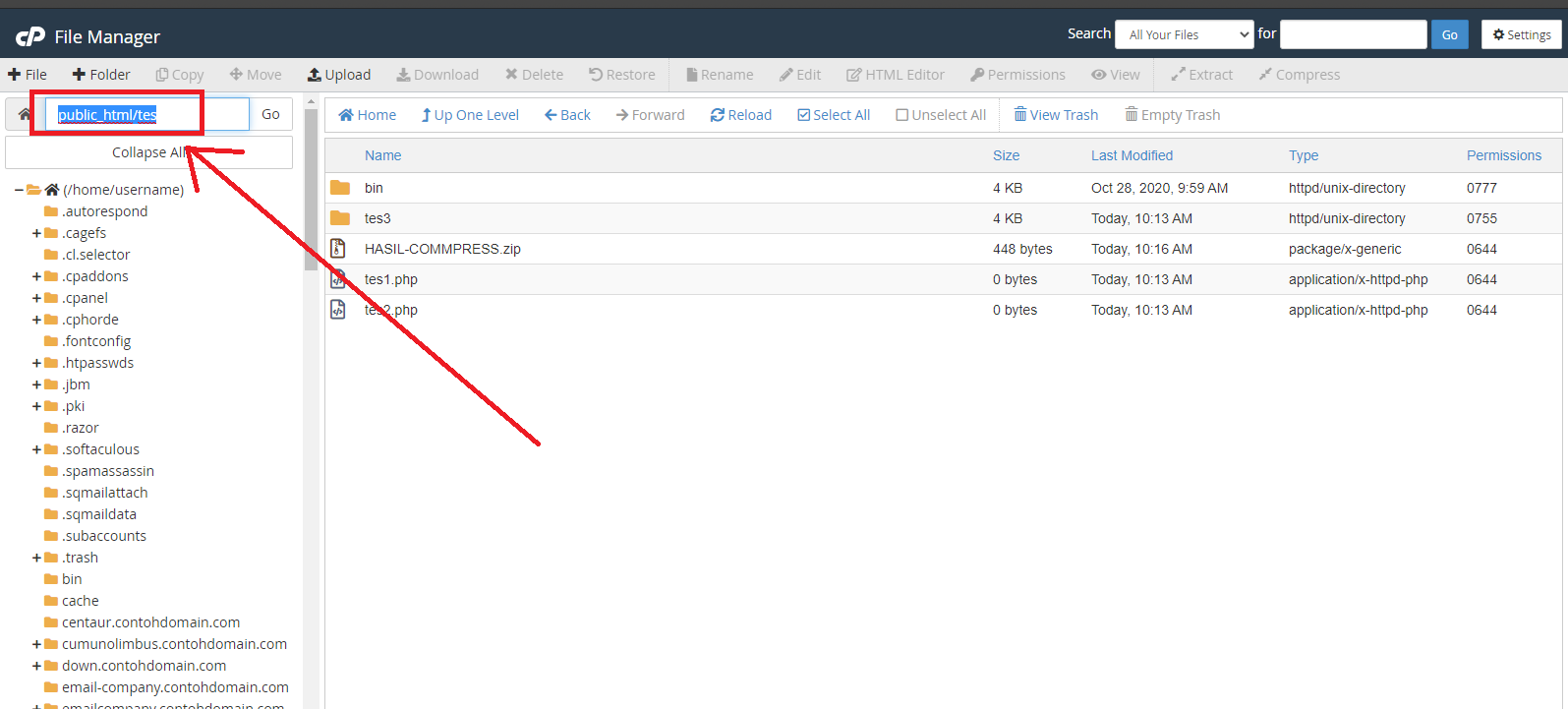 Directory File yang Diupload