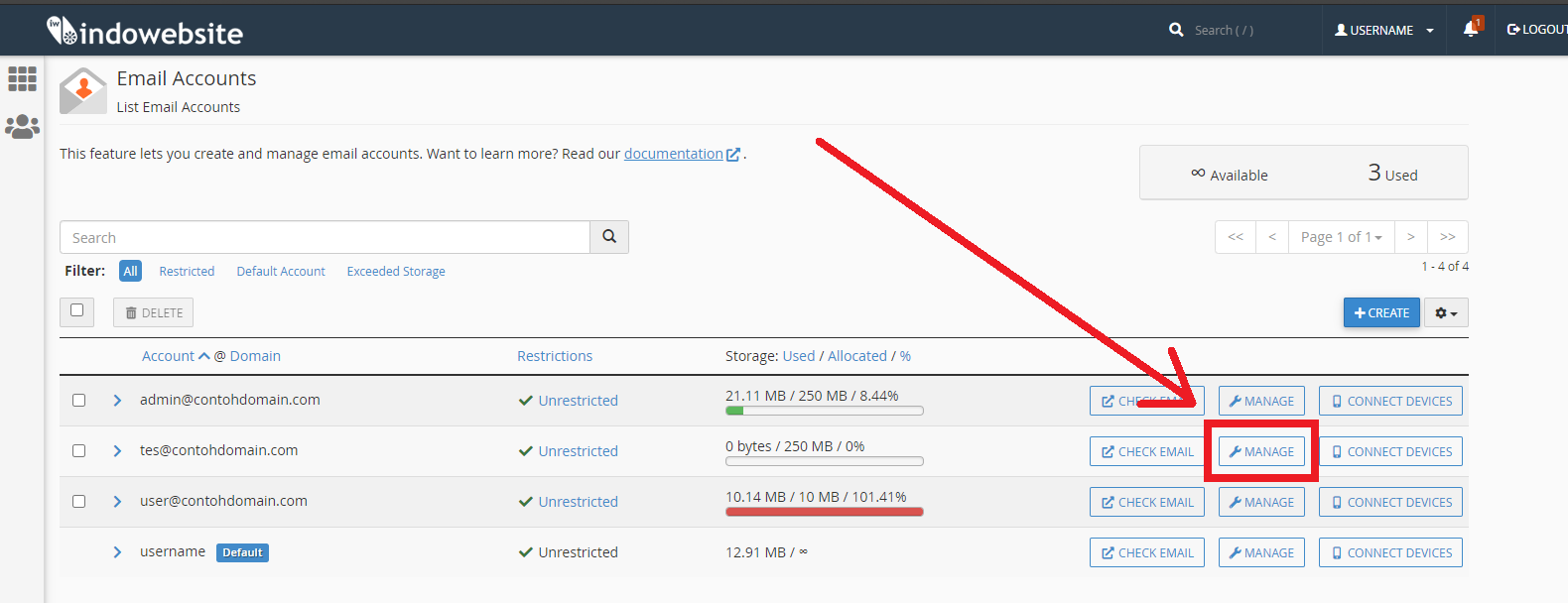 Manage Email Account