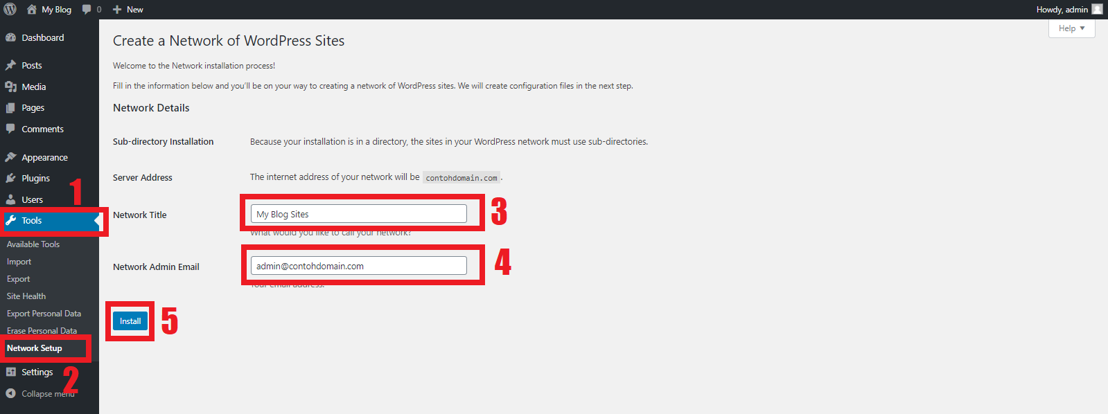 Network Settings Wordpress Multisite