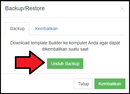 Pilih Backup Website Builder