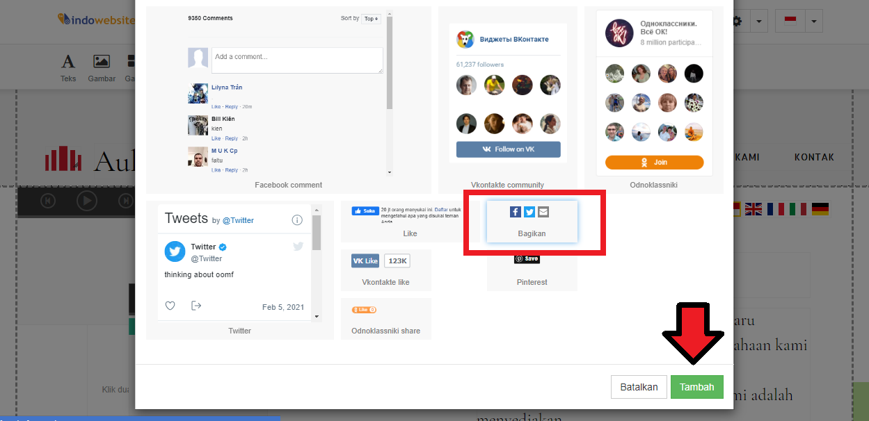 Pilih Share Sosial Media