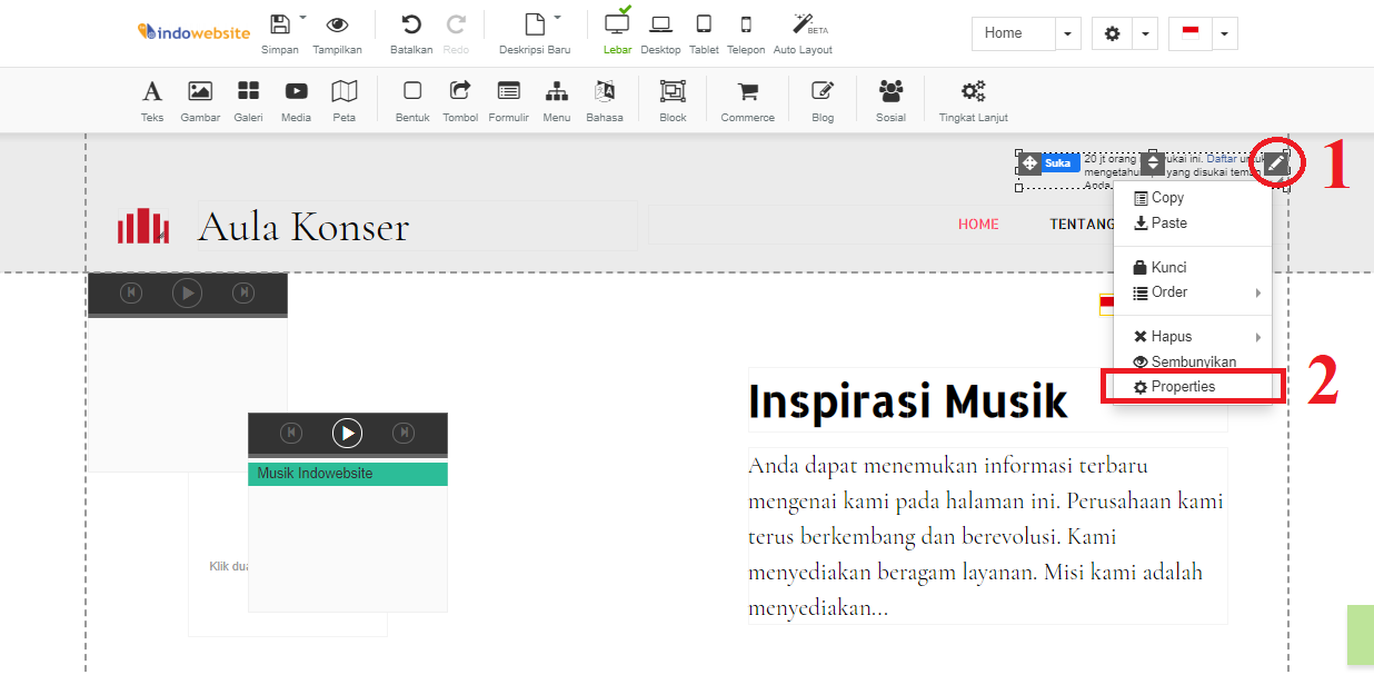 Seting Tombol Like Facebook