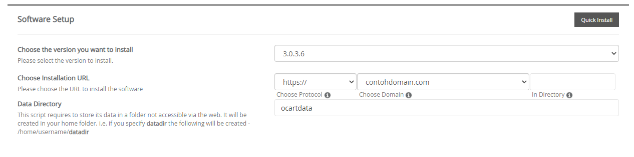 Software Setup Opencart