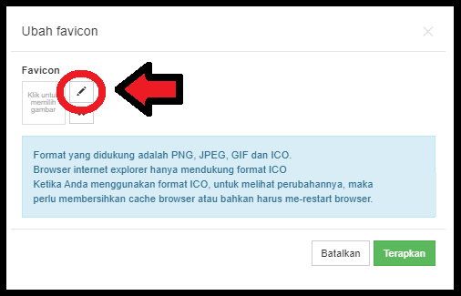 Tambahkan Favicon Website Builder