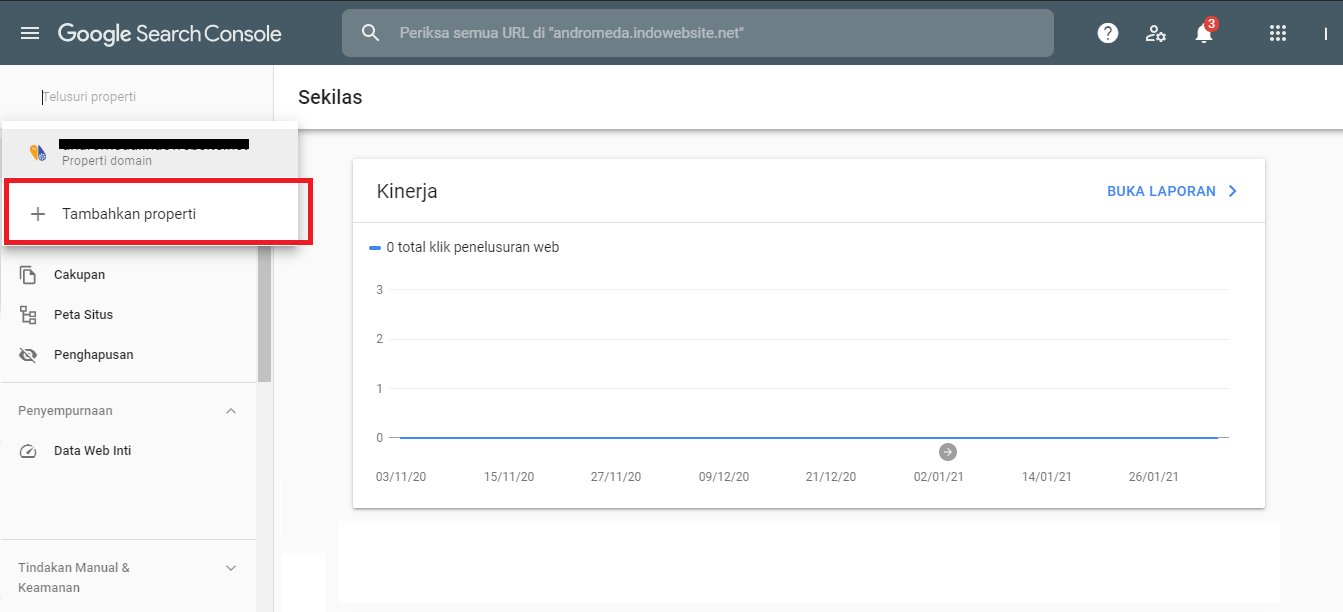 Tambahkan Situs di Webmaster Tools
