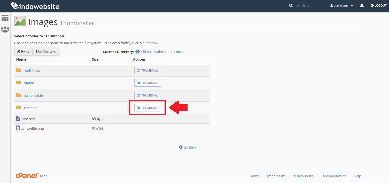 Pilih Tombol Thumbnail