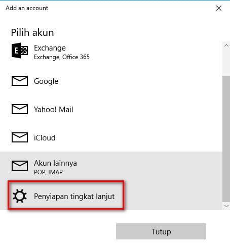 Penyiapan Tingkat Lanjut