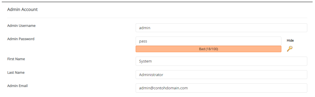 Admin Account Form Tools