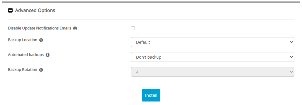 Advanced Options Kohana