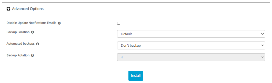 Advanced Options YUI
