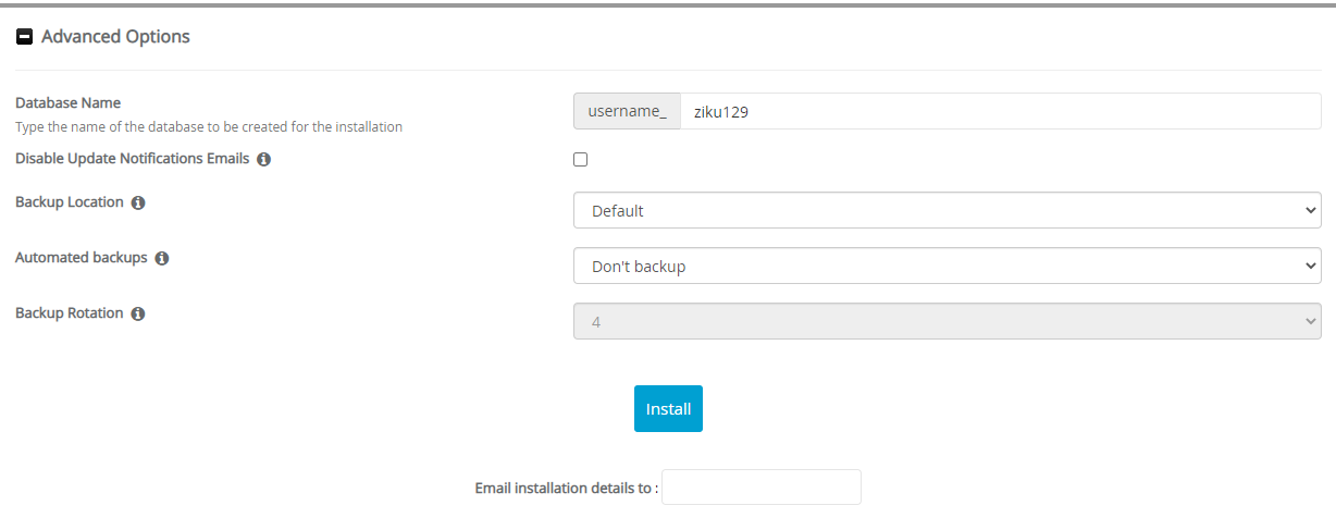 Advanced Settings Zikula