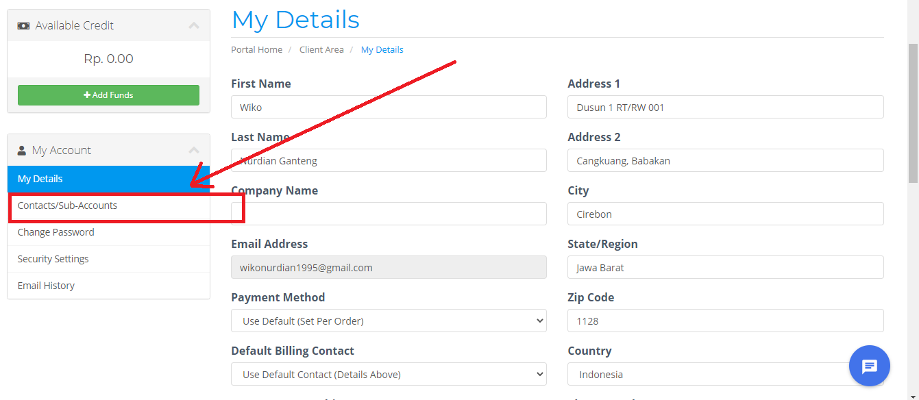 Contacts or Sub-Accounts