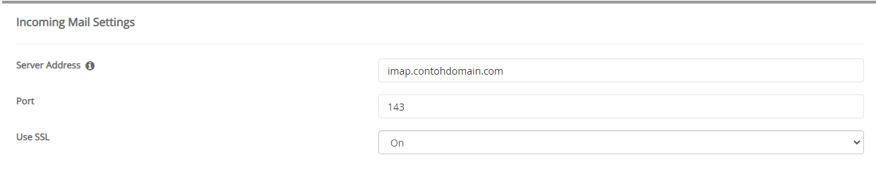 Incoming Mail Settings WebMail Lite