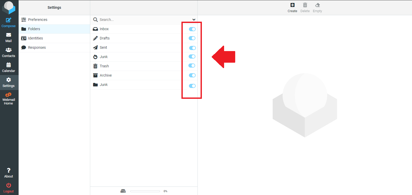 Pilih Folder yang ingin Disubscribe