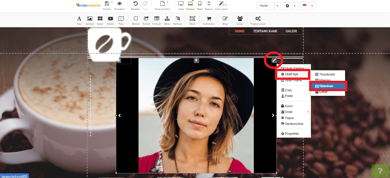 Pilih Type Slide Show