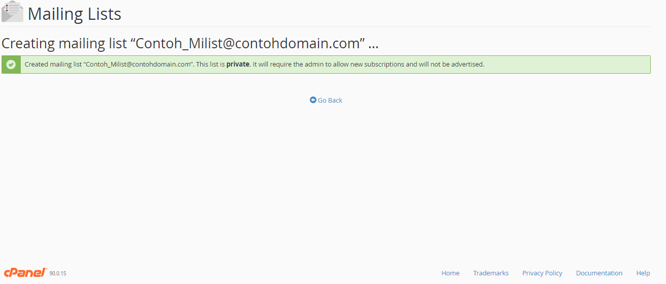 Proses Pembuatan Mailing List Selesai