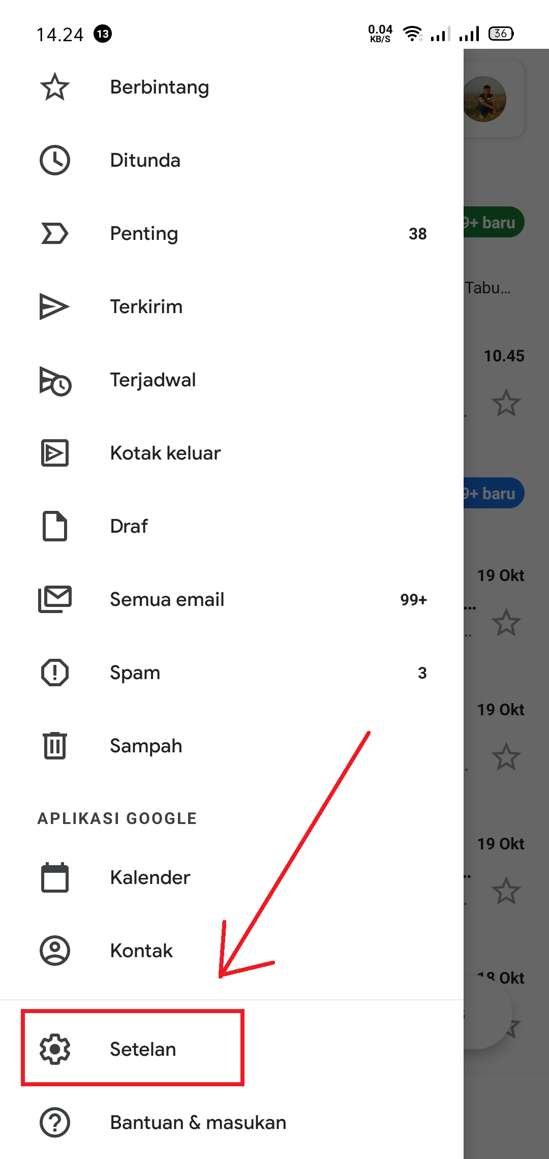 Setelan Email Android
