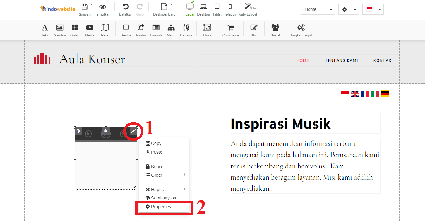 Seting Pemutar Musik