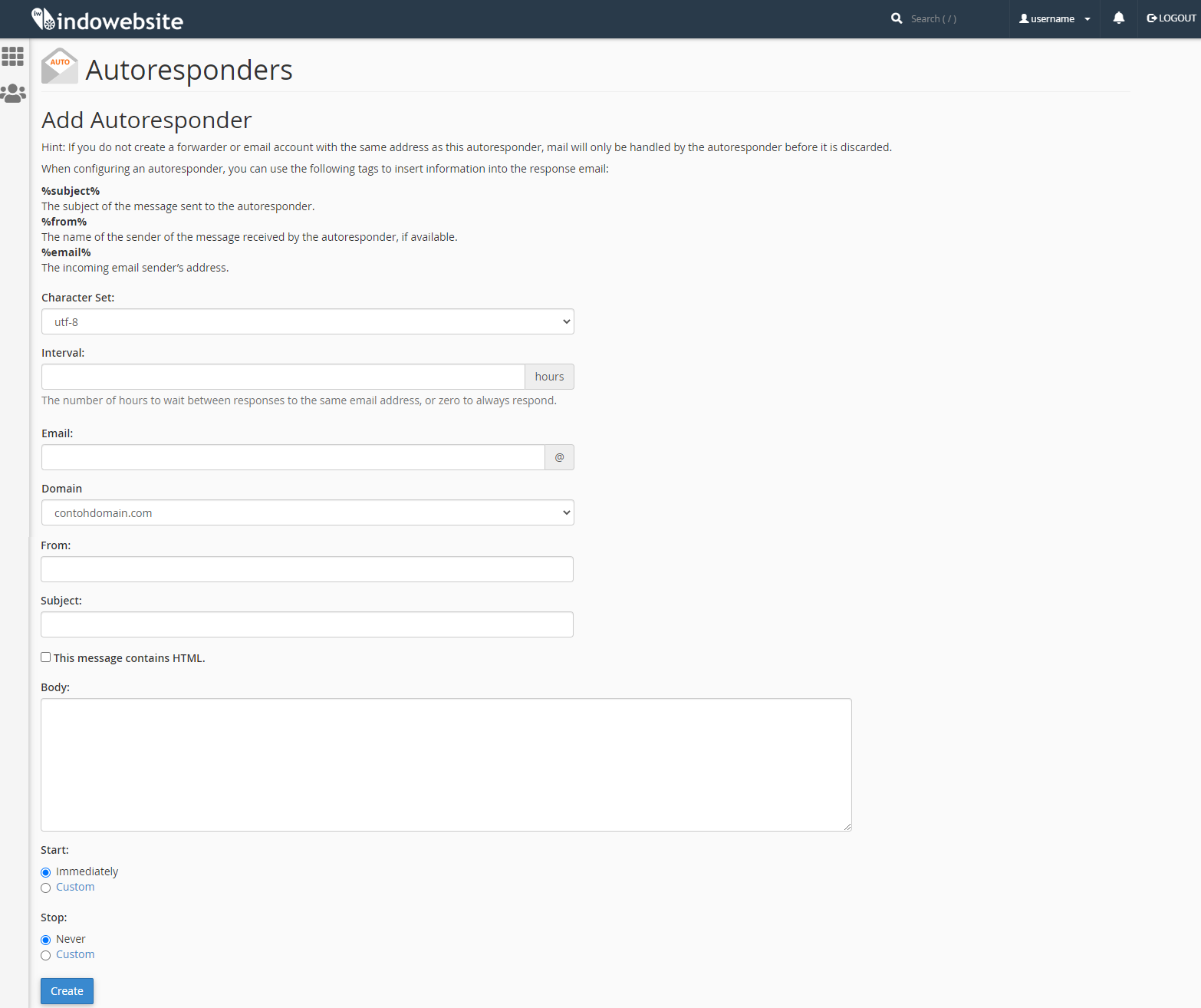 Setting Auto Responder