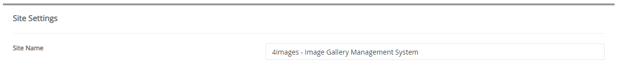 Site Settings 4images