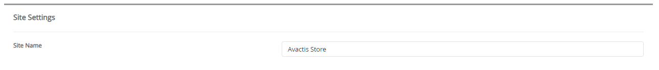 Site Settings Avactis