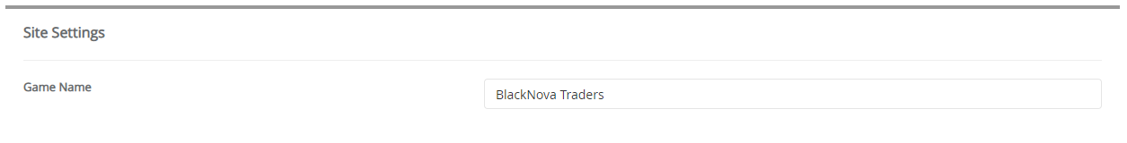 Site Settings BlackNova Traders