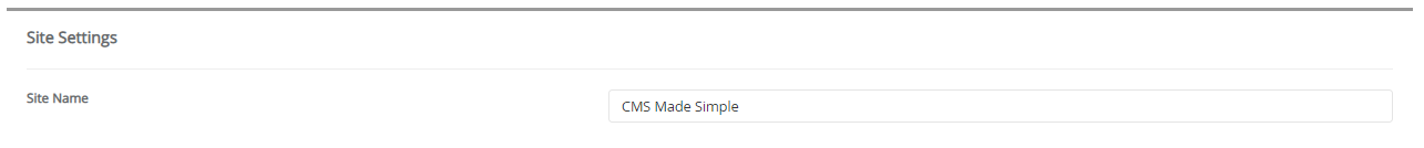 Site Settings CMS Made Simple