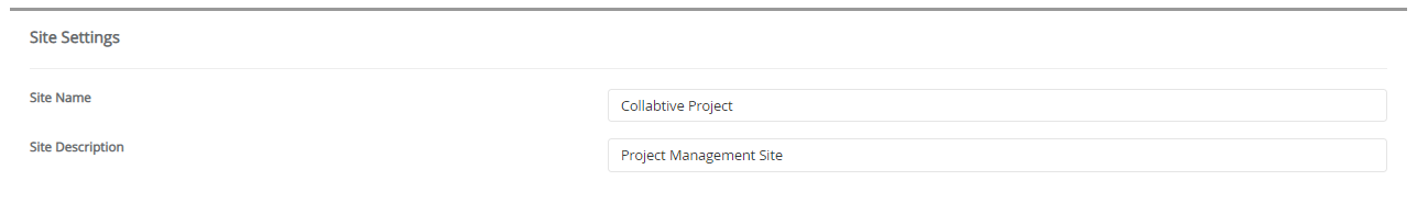 Site Settings Collabtive