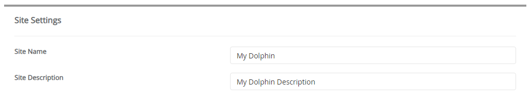 Site Settings Dolphin