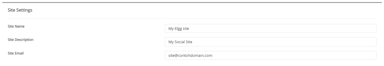 Site Settings Elgg