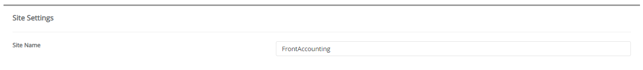 Site Settings FrontAccounting
