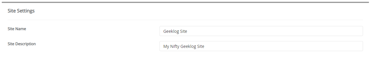 Site Settings Geeklog