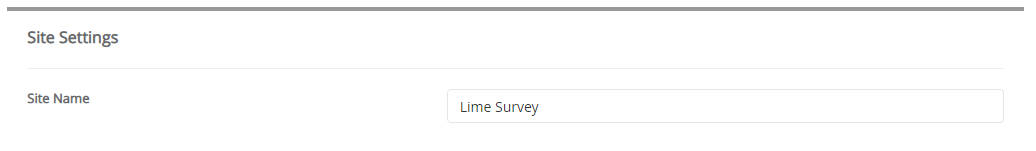 Site Settings LimeSurvey
