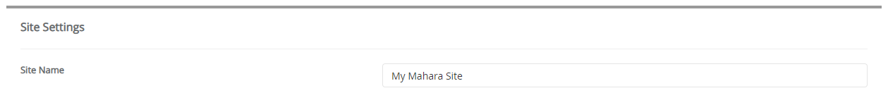 Site Settings Mahara