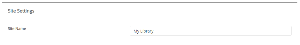Site Settings OpenBiblio